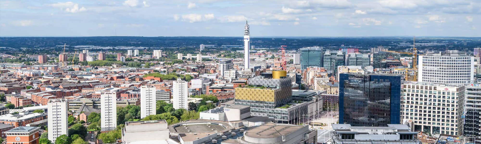 Aerial shot of Birmingham city centre
